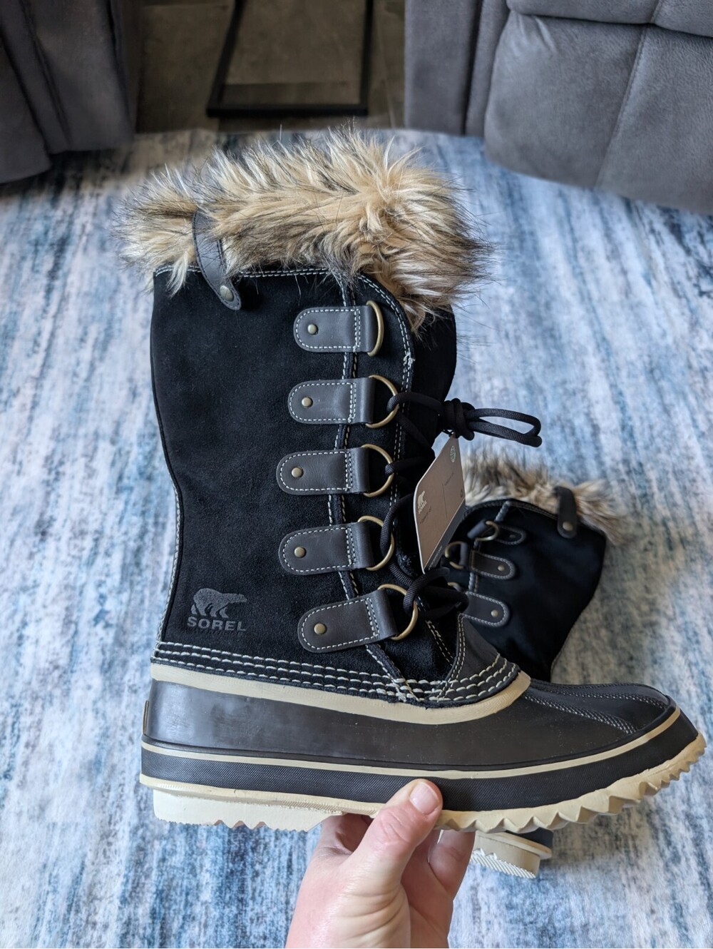 SOREL Joan Of Arctic Boots Womens Size 11 Waterproof Snow Rain Winter Faux Fur
